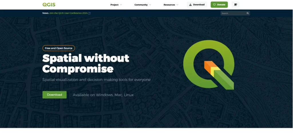etapa download qgis